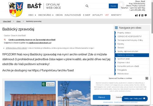 Zobrazit webové stránky Baštecký zpravodaj