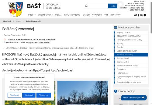 Zobrazit webové stránky Baštecký zpravodaj