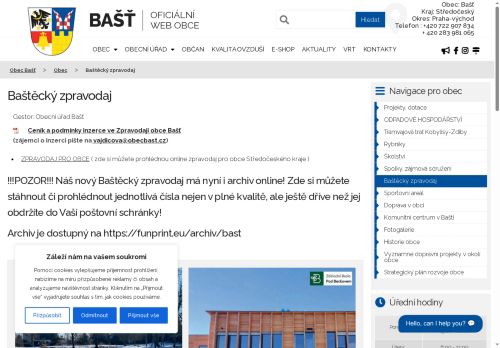 Zobrazit webové stránky Baštecký zpravodaj