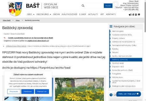 Zobrazit webové stránky Baštecký zpravodaj