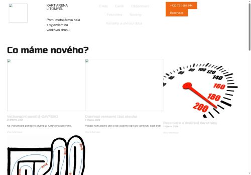Webové stránky KART ARENA LITOMYŠL s.r.o., Litomyšl