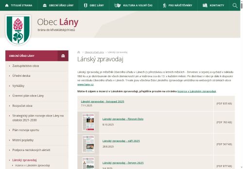 Zobrazit webové stránky Lánský zpravodaj