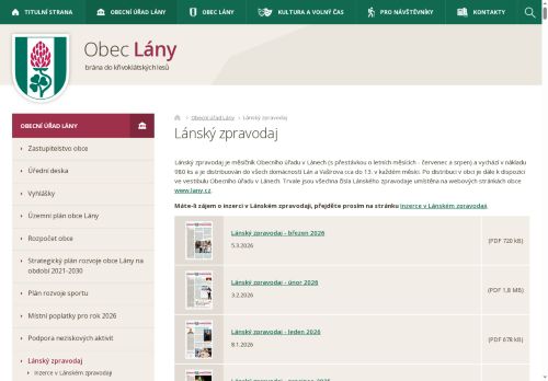 Zobrazit webové stránky Lánský zpravodaj