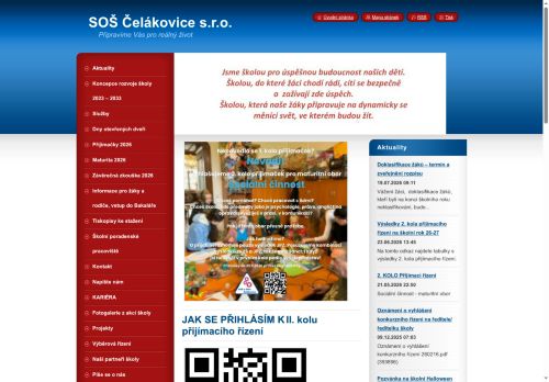 Webové stránky Střední odborná škola Čelákovice s.r.o., Čelákovice