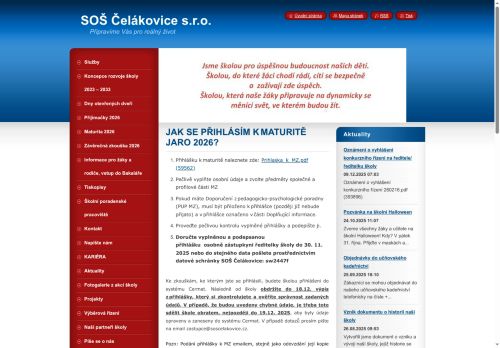 Střední odborná škola Čelákovice s.r.o. nabízí práci na pozici Učitel/ka českého jazyka a literatury v obci Čelákovice