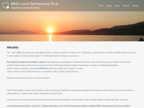 Praktický lékař pro dospělé -  MUDr. Lucie Šefrhansová, Ph.D.