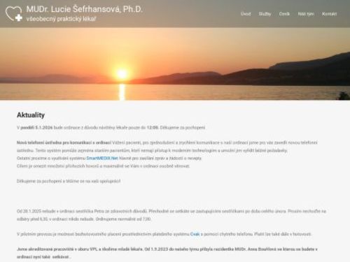 Praktický lékař pro dospělé -  MUDr. Lucie Šefrhansová, Ph.D.