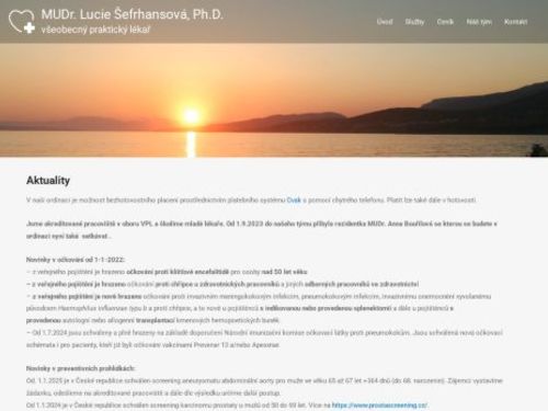 Praktický lékař pro dospělé -  MUDr. Lucie Šefrhansová, Ph.D.