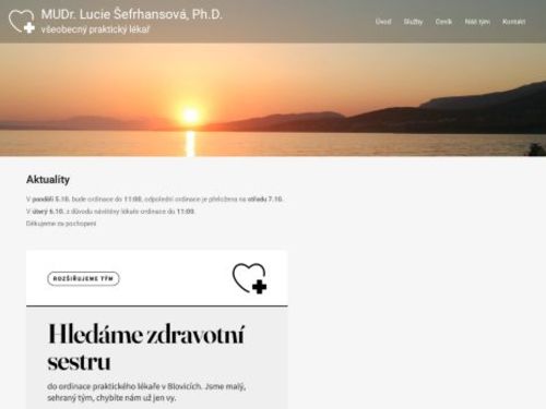 Praktický lékař pro dospělé -  MUDr. Lucie Šefrhansová, Ph.D.