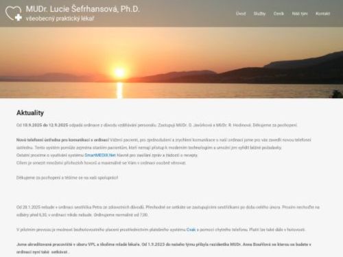 Praktický lékař pro dospělé -  MUDr. Lucie Šefrhansová, Ph.D.