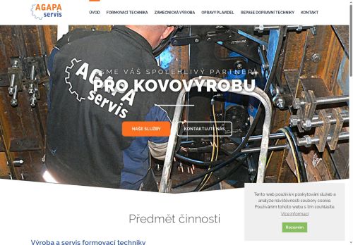 Webové stránky AGAPA servis, s.r.o., Mělník