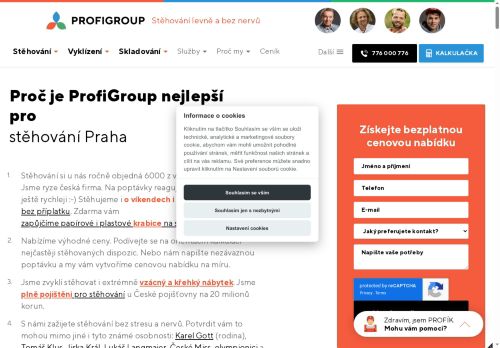 Webové stránky PROFIGROUP PLUS s.r.o., Příbram