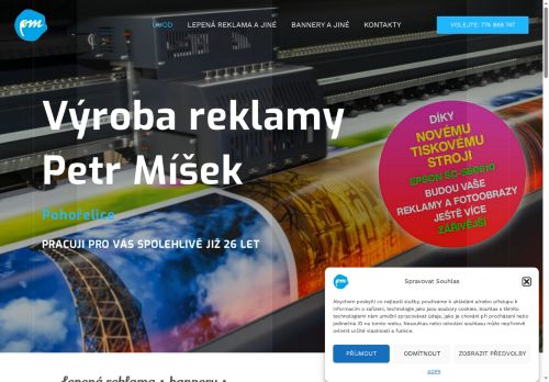 Zobrazit webové stránky Výrobce reklamy Pohořelice - Petr Míšek