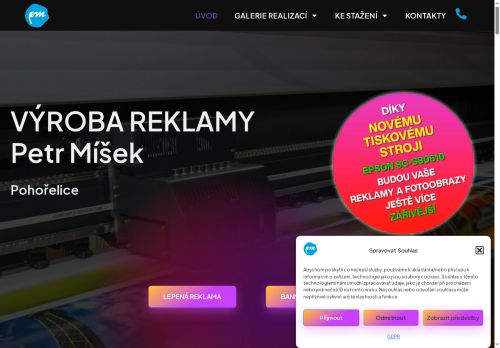 Zobrazit webové stránky Výrobce reklamy Pohořelice - Petr Míšek