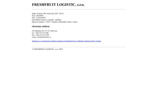 Webové stránky FRESHFRUIT LOGISTIC, s.r.o., Říčany