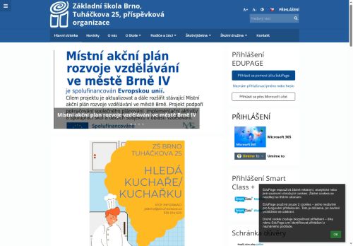 Základní škola Brno , Tuháčkova 25, příspěvková organizace nabízí práci na pozici Kuchaři (kromě šéfkuchařů) v obci Brno