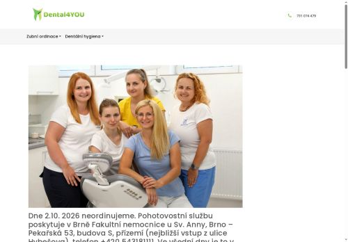 Zobrazit webové stránky Stomatologie Dental4YOU - MDDr. Kristýna Šméralová, MDDr. Lenka Bílková