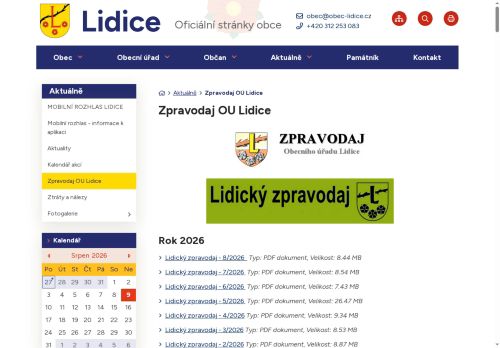 Zobrazit webové stránky Lidický zpravodaj