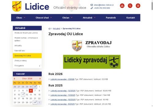 Zobrazit webové stránky Lidický zpravodaj