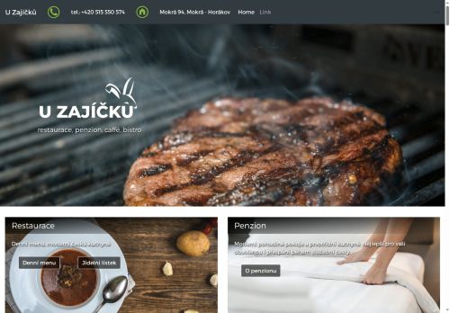 Webové stránky Restaurace U Zajíčků, Mokrá-Horákov