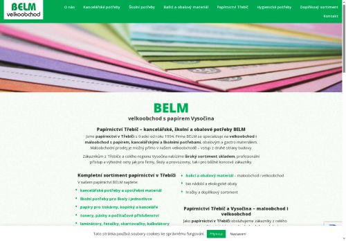 Webové stránky BELM s.r.o., Třebíč