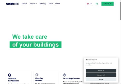 Webové stránky OKIN FACILITY, a.s., Kouřim