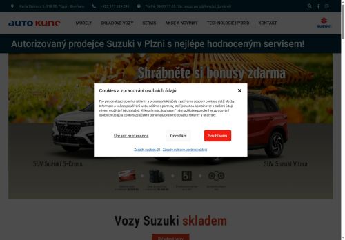 Webové stránky AUTO KUNC s.r.o., Vejprnice