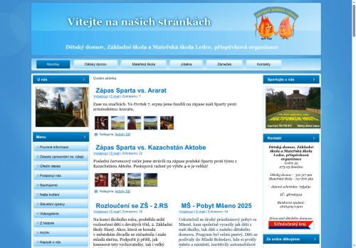 Webové stránky Dětský domov, Základní škola a Mateřská škola Ledce, příspěvková organizace, Ledce