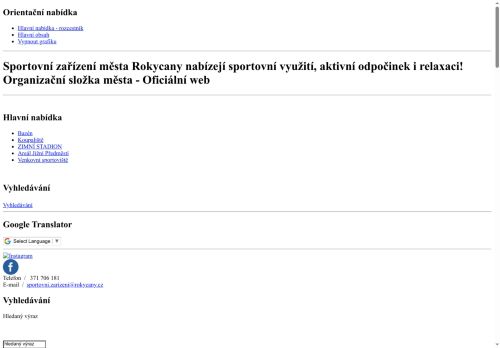 Zobrazit webové stránky Sportovní zařízení města Rokycany
