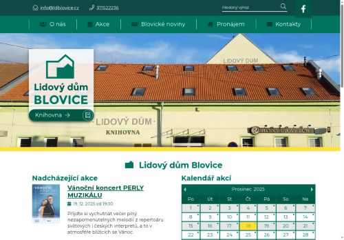 Zobrazit webové stránky Městské kulturní středisko Lidový dům Blovice