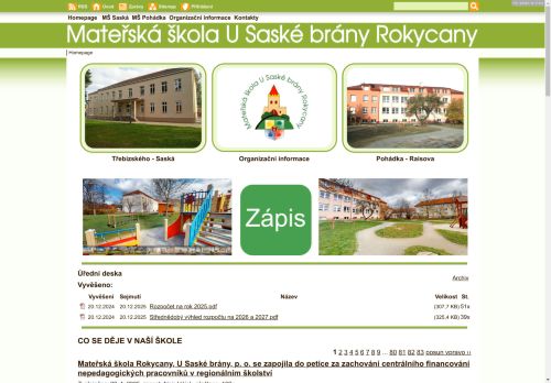 Zobrazit webové stránky Mateřská škola Rokycany, U Saské brány