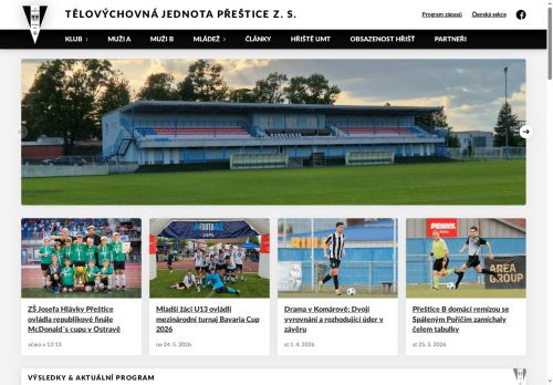 Zobrazit webové stránky TJ Přeštice - fotbalový oddíl