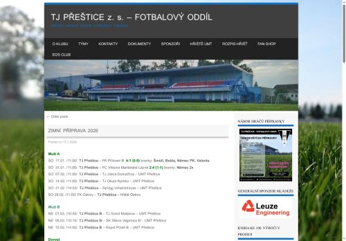 Zobrazit webové stránky TJ Přeštice - fotbalový oddíl
