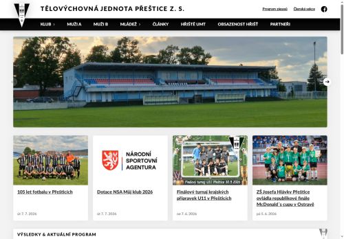 Zobrazit webové stránky TJ Přeštice - fotbalový oddíl