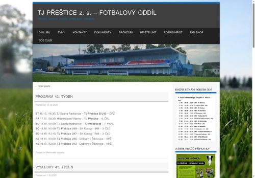 Zobrazit webové stránky TJ Přeštice - fotbalový oddíl