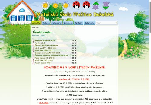 Zobrazit webové stránky Mateřská škola Přeštice, Dukelská 959