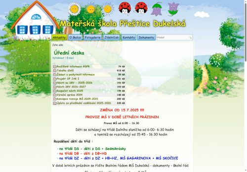 Zobrazit webové stránky Mateřská škola Přeštice, Dukelská 959