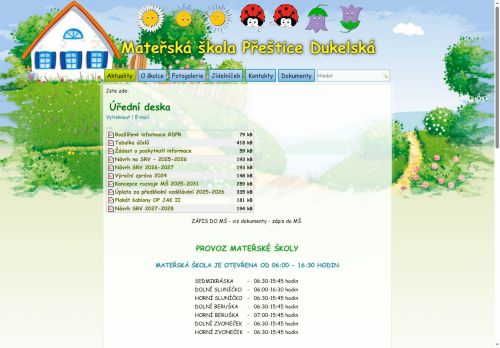 Zobrazit webové stránky Mateřská škola Přeštice, Dukelská 959