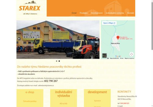 Webové stránky STAREX spol. s r.o., Nesvačilka