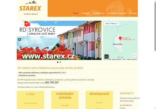 Webové stránky STAREX spol. s r.o., Nesvačilka