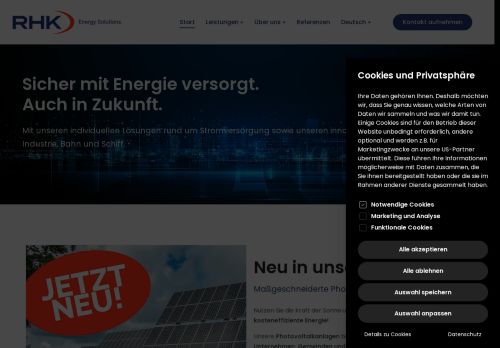 Webové stránky RHK Energy Solutions s.r.o., Žebrák