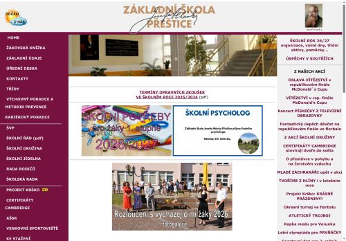 Zobrazit webové stránky Základní škola Josefa Hlávky Přeštice