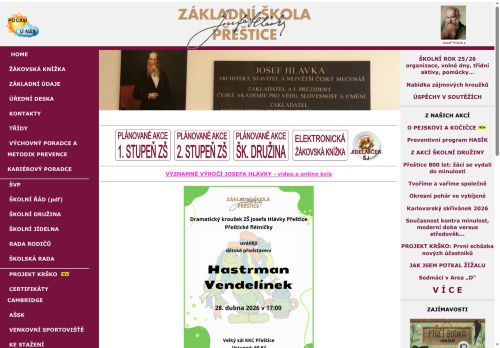 Zobrazit webové stránky Základní škola Josefa Hlávky Přeštice
