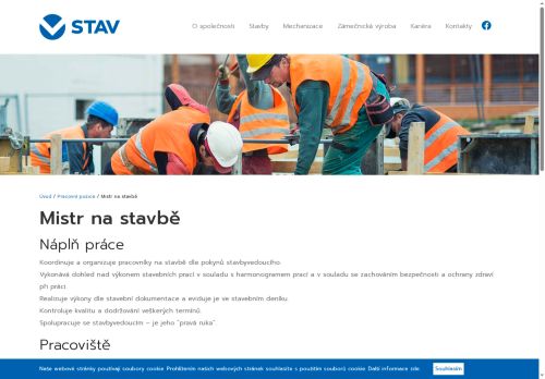Webové stránky V-STAV A, spol. s.r.o., Hrotovice