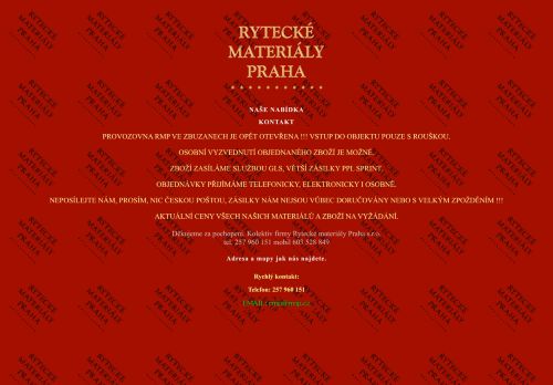RYTECKÉ MATERIÁLY PRAHA s.r.o. nabízí práci na pozici Fakturant(ka) (m/ž) / Příjem zakázek v obci Zbuzany