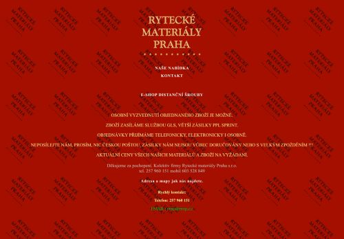 RYTECKÉ MATERIÁLY PRAHA s.r.o. nabízí práci na pozici Fakturant/ka / Příjem zakázek (m+ž) v obci Zbuzany