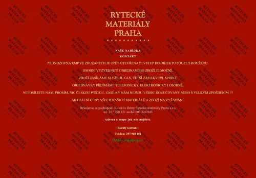 RYTECKÉ MATERIÁLY PRAHA s.r.o. nabízí práci na pozici Fakturant (ka), příjem a zpracování objednávek, předfakturace (m/ž) v obci Zbuzany