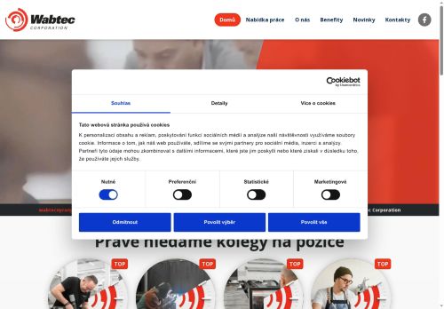 Webové stránky Faiveley Transport Plzeň s.r.o., Přehýšov