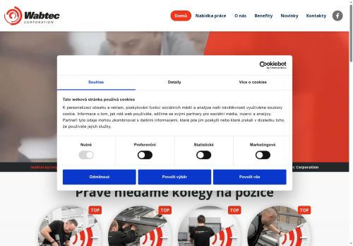 Webové stránky Faiveley Transport Plzeň s.r.o., Přehýšov