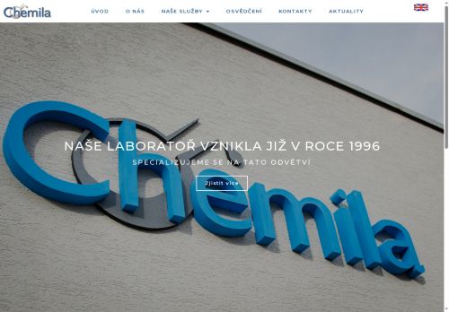 Webové stránky Chemila, spol. s r.o., Hodonín